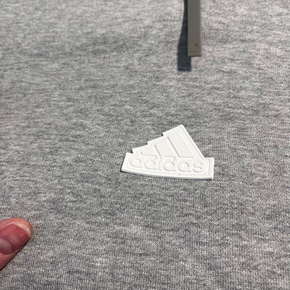 NWT Adidas Heathered Gray 1/4 Zip Performance Pullover Sweatshirt Men’s Large - Picture 8 of 9